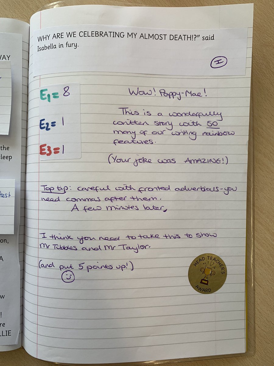 Poppy-Mae has just been to see me with some incredible writing. Well done!
