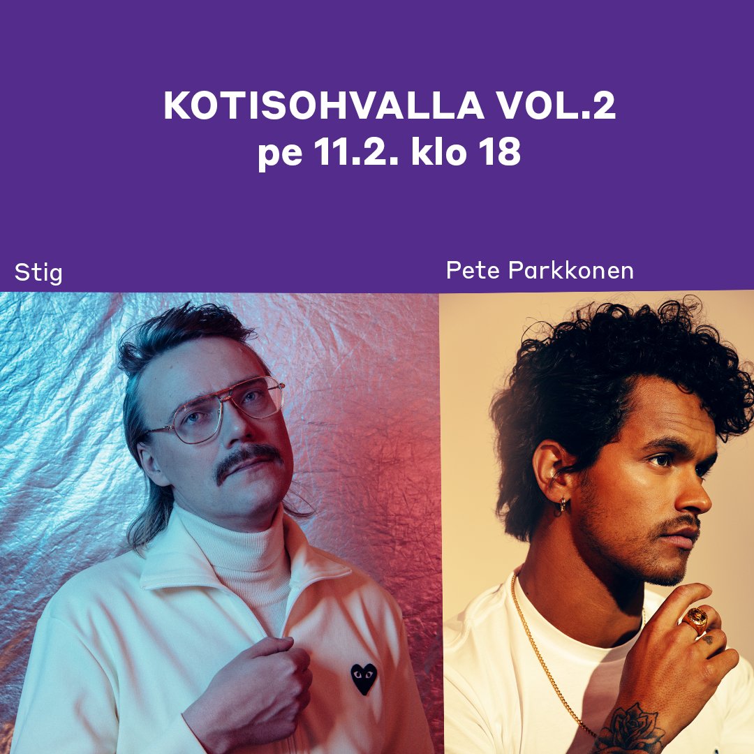 insinooriliitto's tweet photo. #KOTISOHVALLA VOL.2-KONSERTTI TÄNÄÄN! 

Erika Vikmanin sairastapauksen johdosta hänen tilallaan Pete Parkkosen lisäksi esiintyjänä nähdään Stig. Tapahtuman juontavat Pipsa Aro ja Milsa Malin. 

Tule linjoille klo 18: https://t.co/J5rL5IwA88 https://t.co/16eWhLhVSm