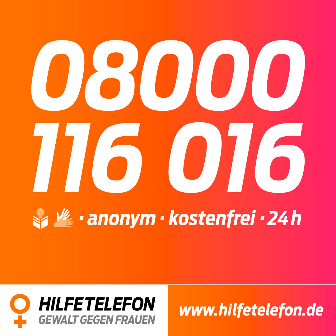 Auf dem Bild zu lesen ist die Nummer des Hilfetelefons: 08000 116 016. Anonym. kostenfrei. 24 Stunden. 