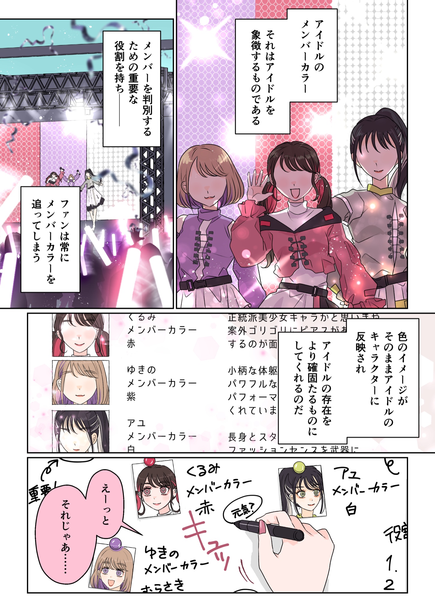 Asumina 偶像 アイドル であるために裏で頑張る話 アイドルのメンバーカラーあるある 漫画が読めるハッシュタグ アイドルあるある漫画 T Co 1umym7elmh Twitter