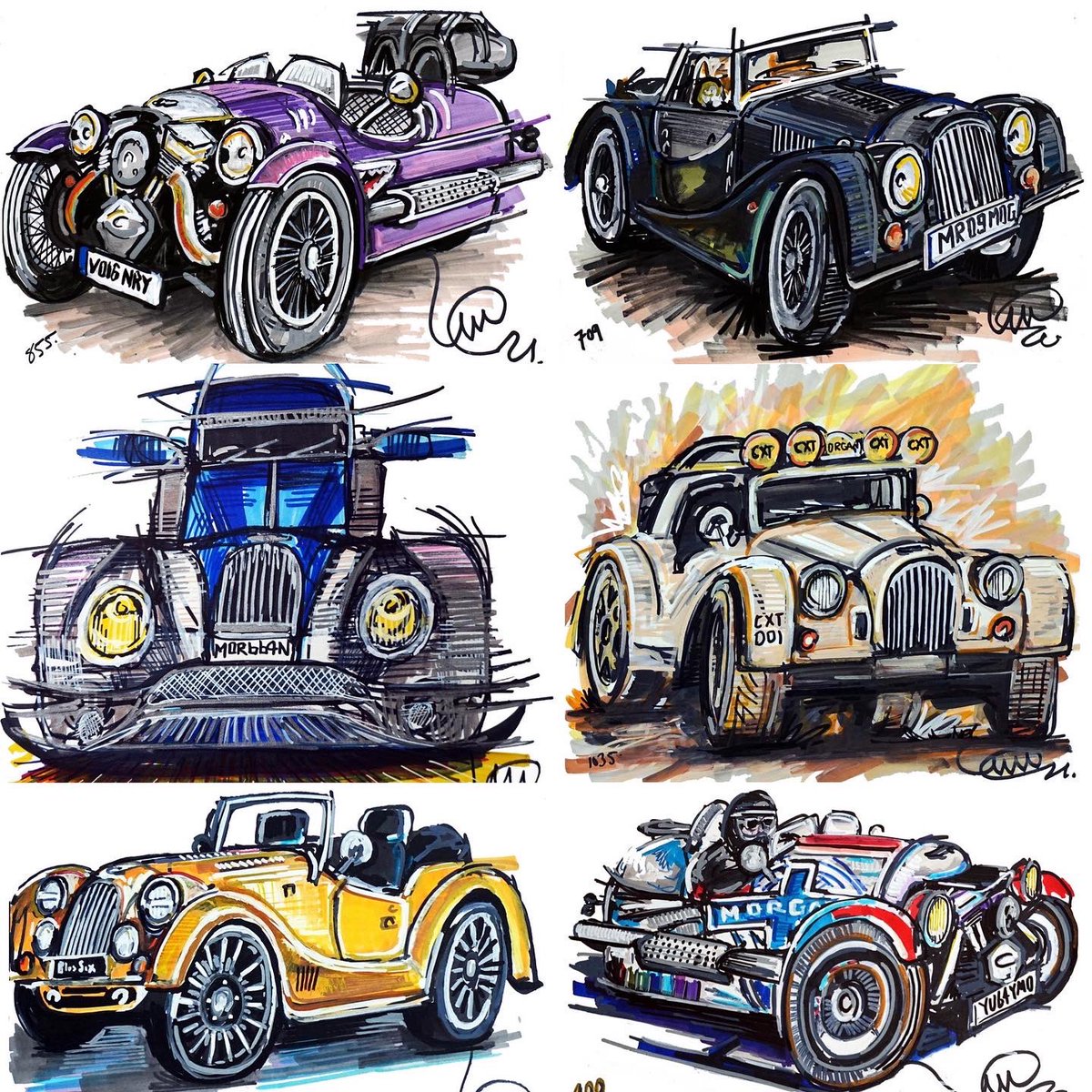 Popbangcolour's tweet photo. Looking forward to creating #ContinuousCar drawings live at the @morganmotor factory tomorrow for the #MeetatMorgan from 9am.
Hereโs some of the precious drawings & paintings created of Morgan models.
Whoโs going to be there? #Morgan
Details, here: https://t.co/Sesy3Yqnko https://t.co/OI4iUfKHIN