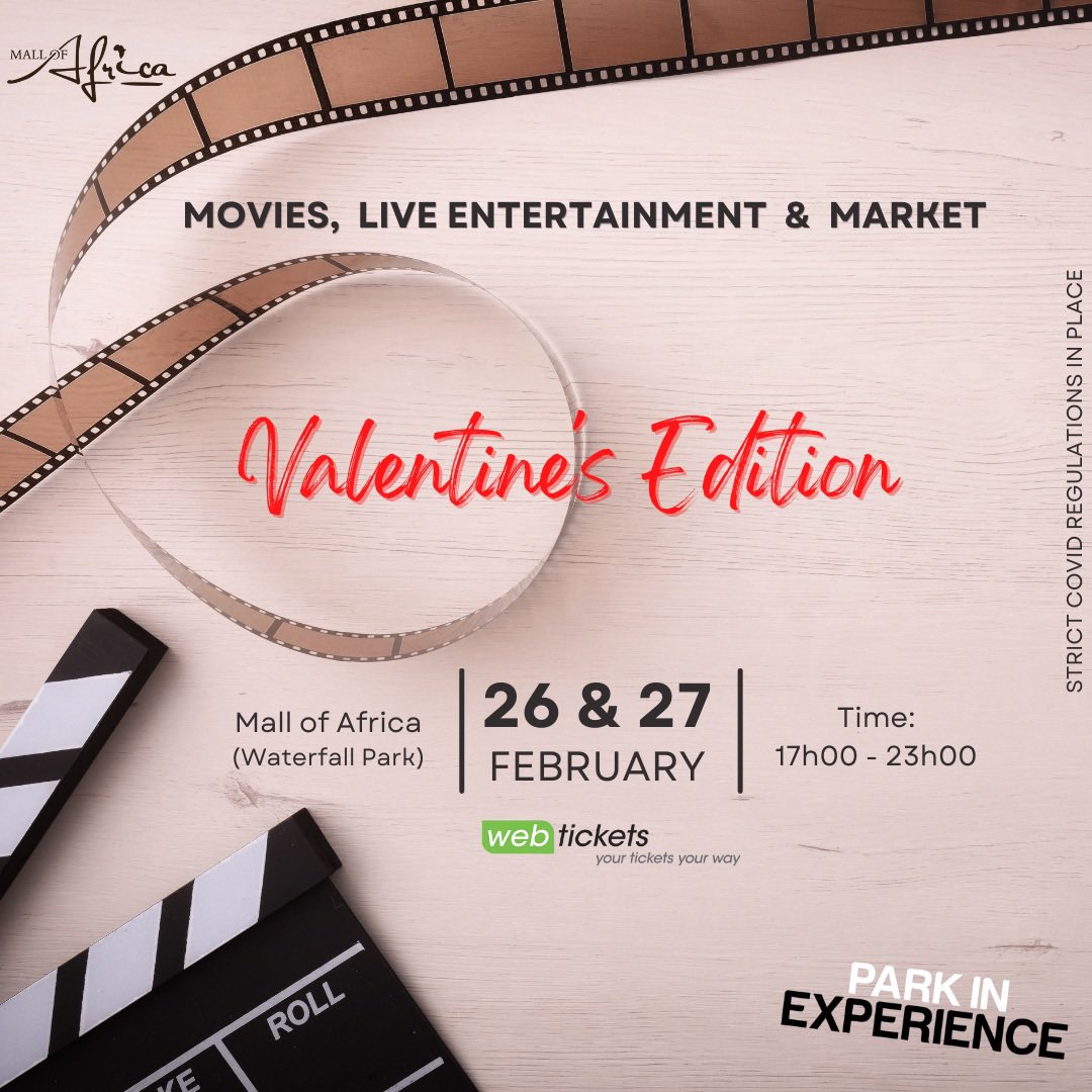 parkinexp's tweet photo. Don’t forget to get your tickets from Webtickets. 
26 &amp; 27 February 2022
17:00 - 23:00

Join us for a night out with movie watching, performances, DJs and a night market. 

No cooler boxes/baskets will be allowed. No outside food will be allowed. 
🎥 🍿 🎶 https://t.co/mFej2hSiNe