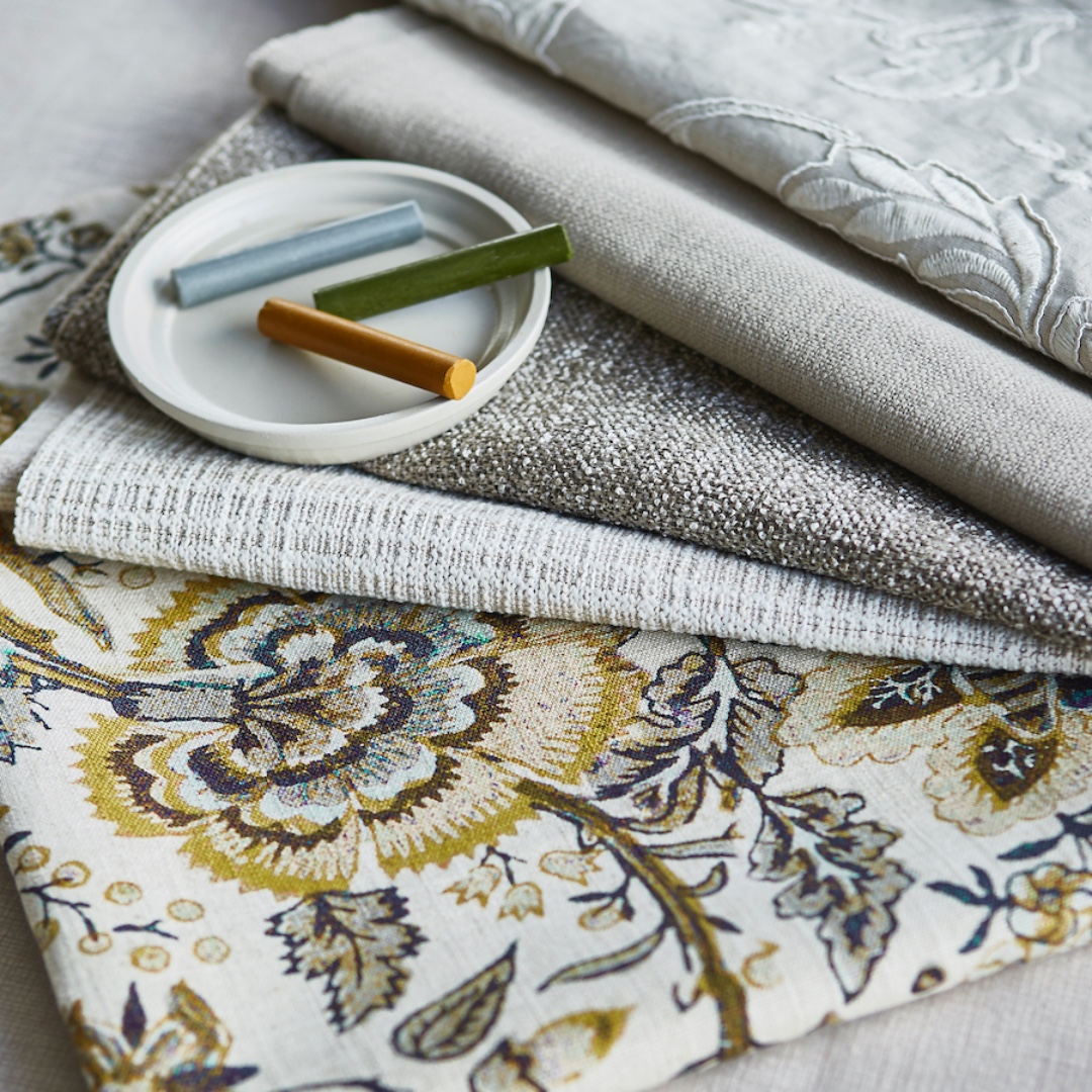 Why not add a flash of colour to a neutral scheme? Soft blues compliment grey tones and mustard yellows add depth to warm tones of jute and burnt copper hues. > ow.ly/Jj4050HQzNl