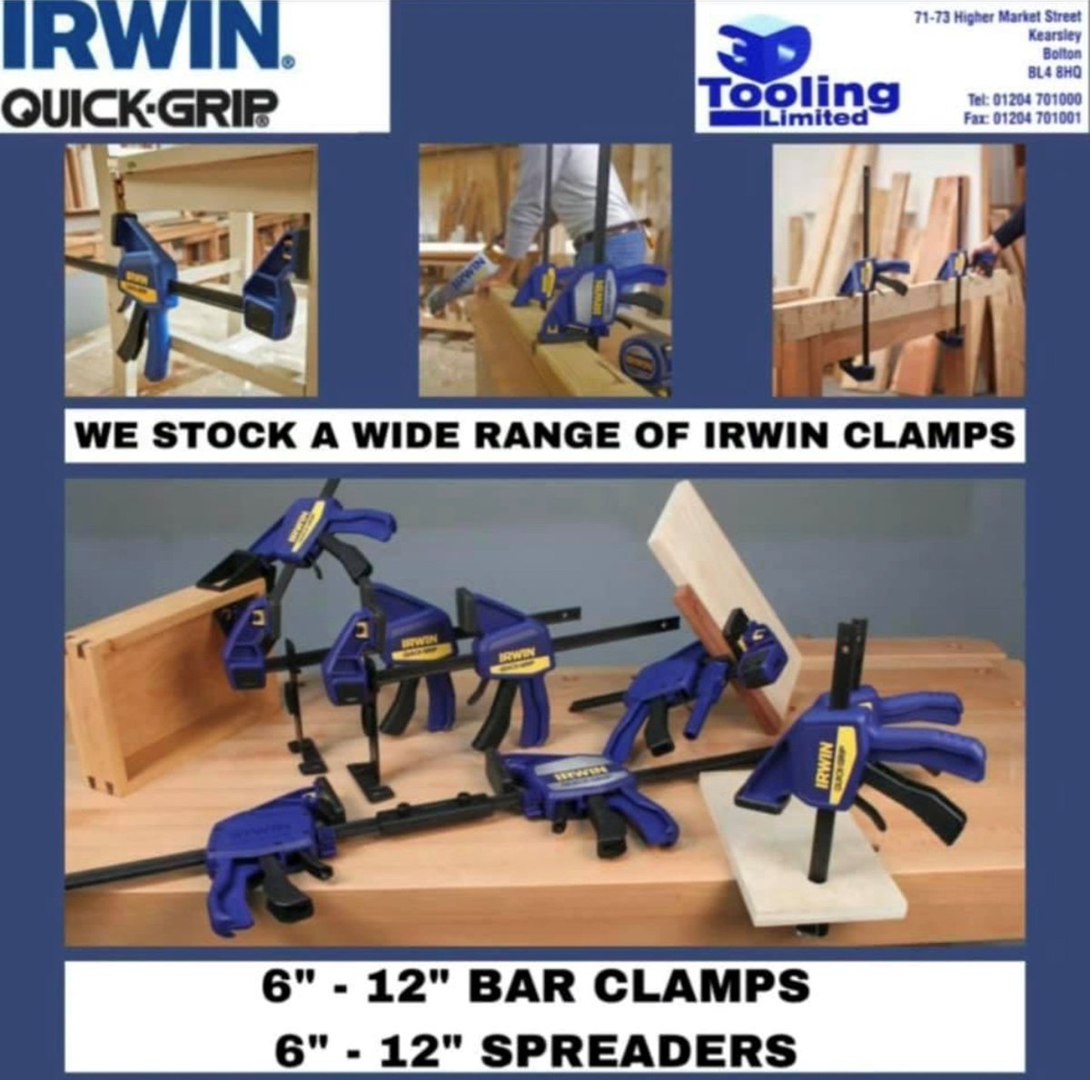 3dtooling's tweet photo. ❗️WE STOCK A WIDE RANGE OF #irwintools CLAMPS❗️ 

❗️HEAVY DUTY/ MEDIUM DUTY CLAMPS AND SPREADERS❗️

FOR MORE INFORMATION GET IN TOUCH! 

CALL US: 01204701000
EMAIL: sales@3dtoolingltd.co.uk https://t.co/OS5GiNjWJb