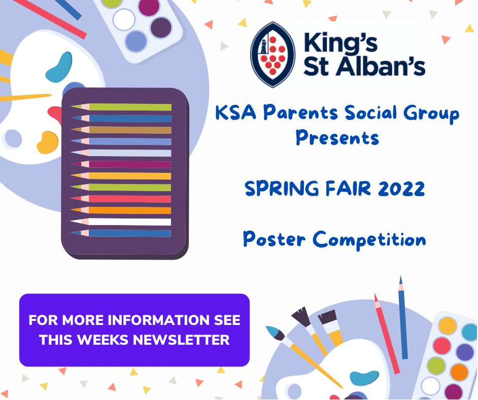 POSTER COMPETITION ALERT // With preparations for the King's St Alban's Parent Social Group Spring Fair well underway they need help to promote the event! Details to follow! #halftermproject #springfair #ShapedByKings