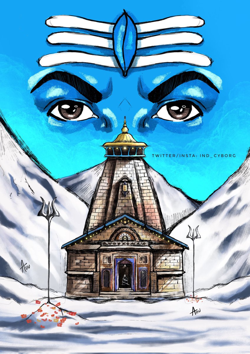 Kedarnath temple artwork is finally completed by me🇮🇳😇🙏❤️
Took me : 5 Hrs

I hope you'll love it🥰❤️