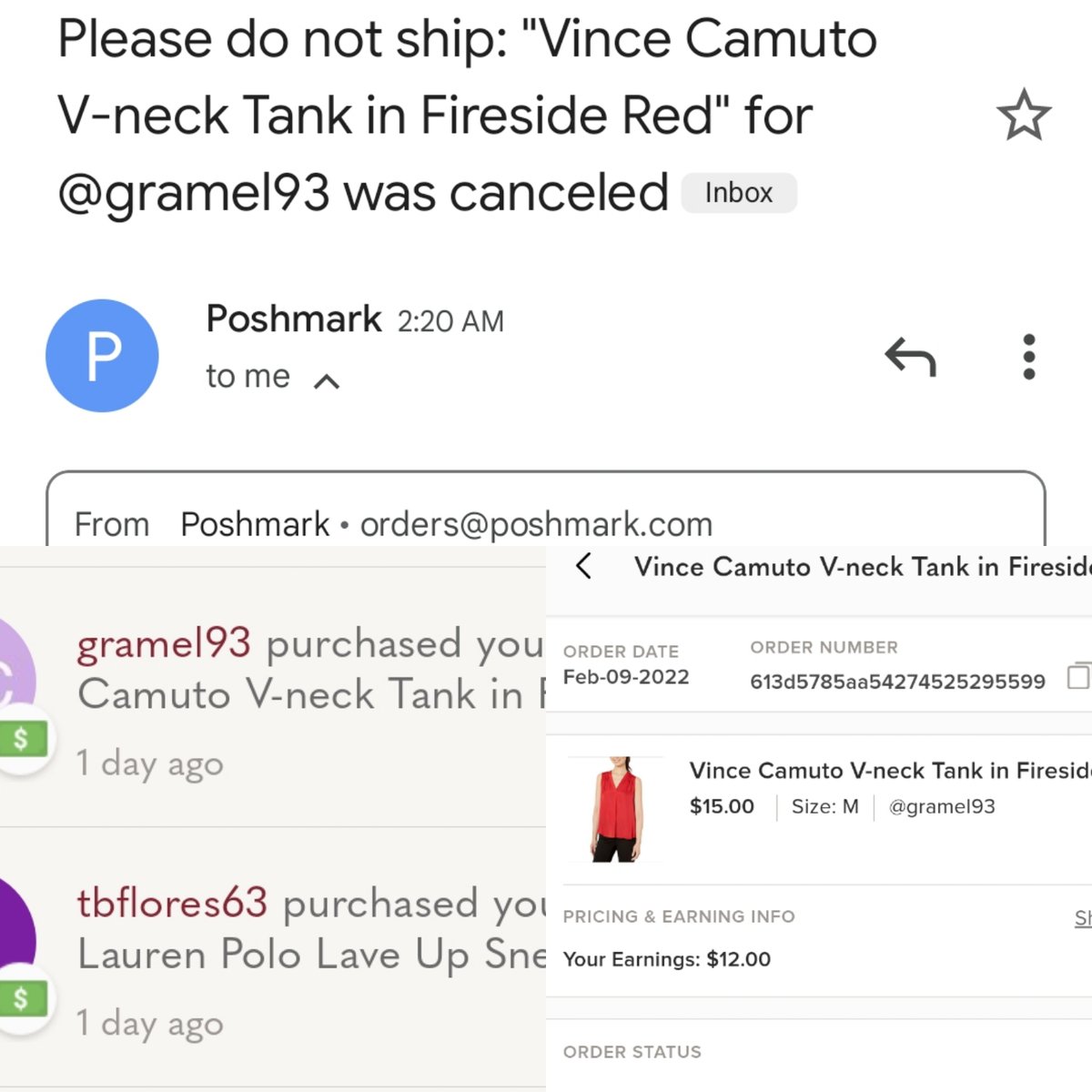 Hey thanks <a href="/Poshmarkapp/">Poshmark</a> <a href="/marrc/">Manish Chandra</a> for once again not following your own rules at a sellers expense. What is this BS?! Canceled almost TWO DAYS later when the time limit is 3 hours?! Not cool. #WePay20PercentForThisGarbage
