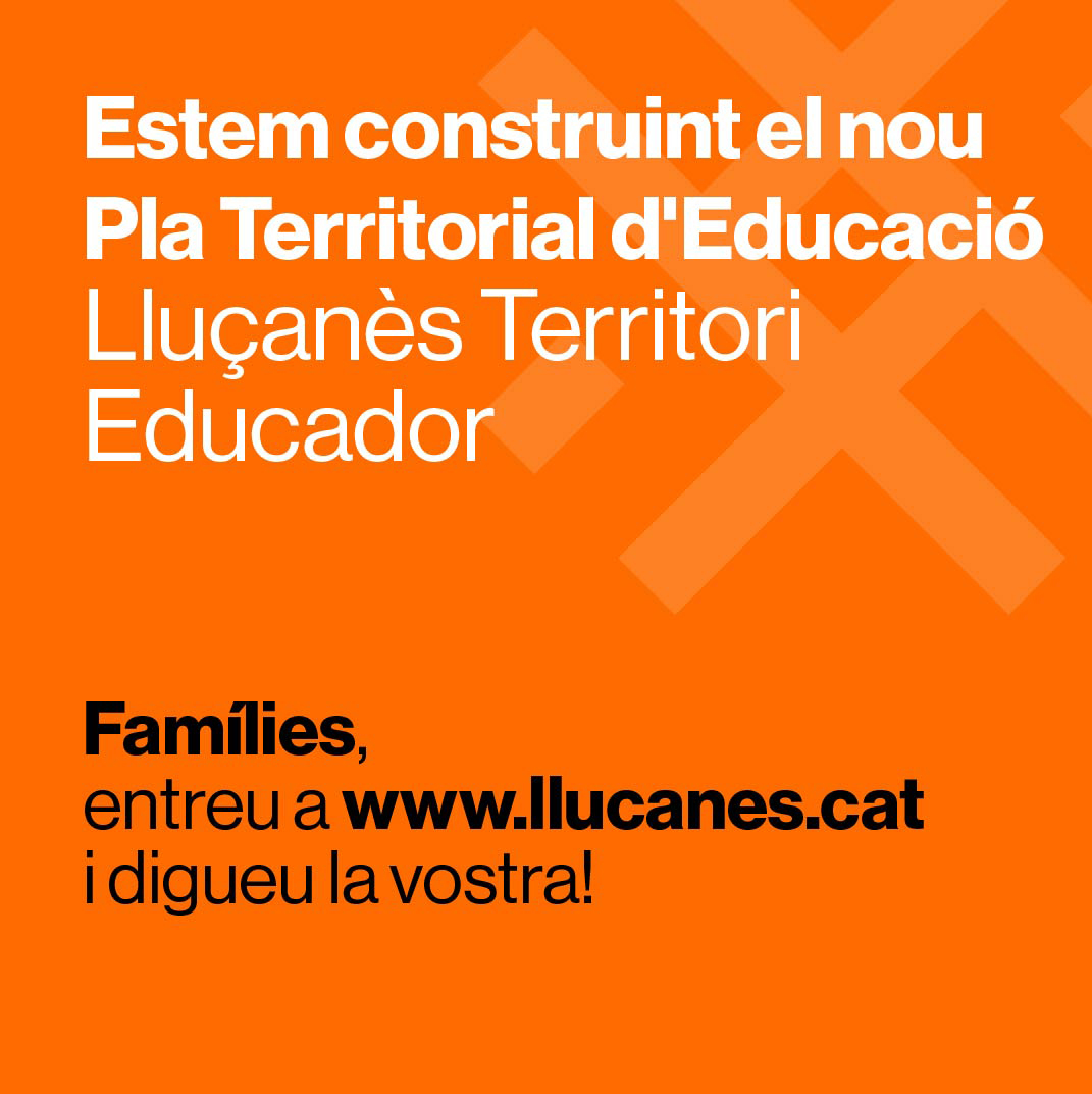 📢 Estem construint el nou Pla Territorial d’Educació pel període 2022-2027 al #Lluçanès!

💬 Què en penseu les famílies sobre l’educació dels vostres fills i filles? Volem escoltar les vostres propostes!

🟠 Responeu l’enquesta👉forms.gle/Ecabm72yBRET9t…