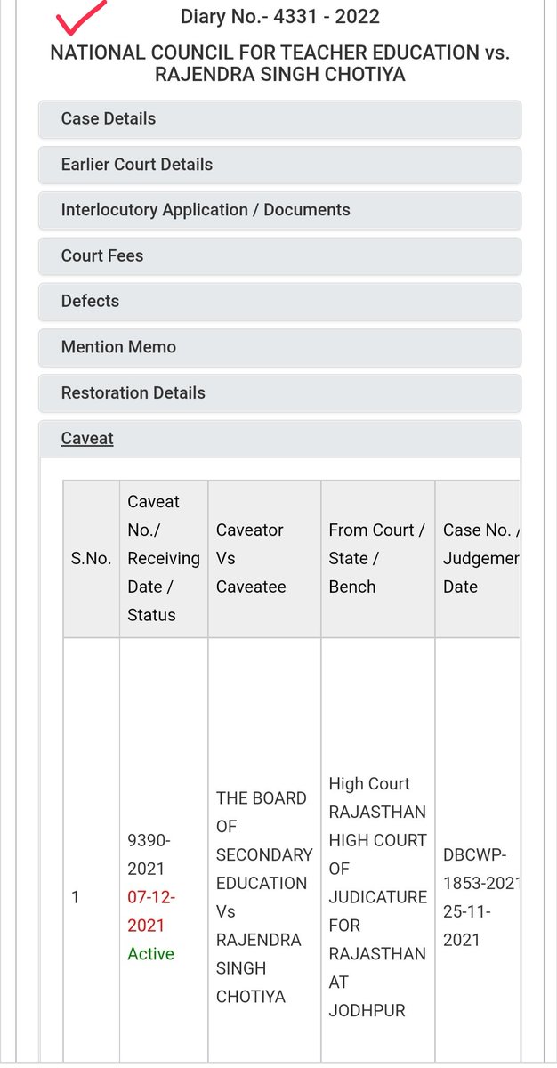 mukeshroyal_'s tweet photo. कल NCTE ने CASE फ़ाइल किया था उसमें मुकेश कुमार रॉयल को पार्टी नहीं बनाया गया क्योंकि जिसके आधार पर बीएसटीसी संघर्ष समिति राजस्थान केस जीती थी जिसके कारण NCTE को इस फाइल से डर है, आज सुबह एडवोकेट विज्ञान शाह व सुप्रीम कोर्ट के AOR अमित अग्रवाल से बात करके caveat दायर कर दी गई है। https://t.co/MCdhOOKDzm