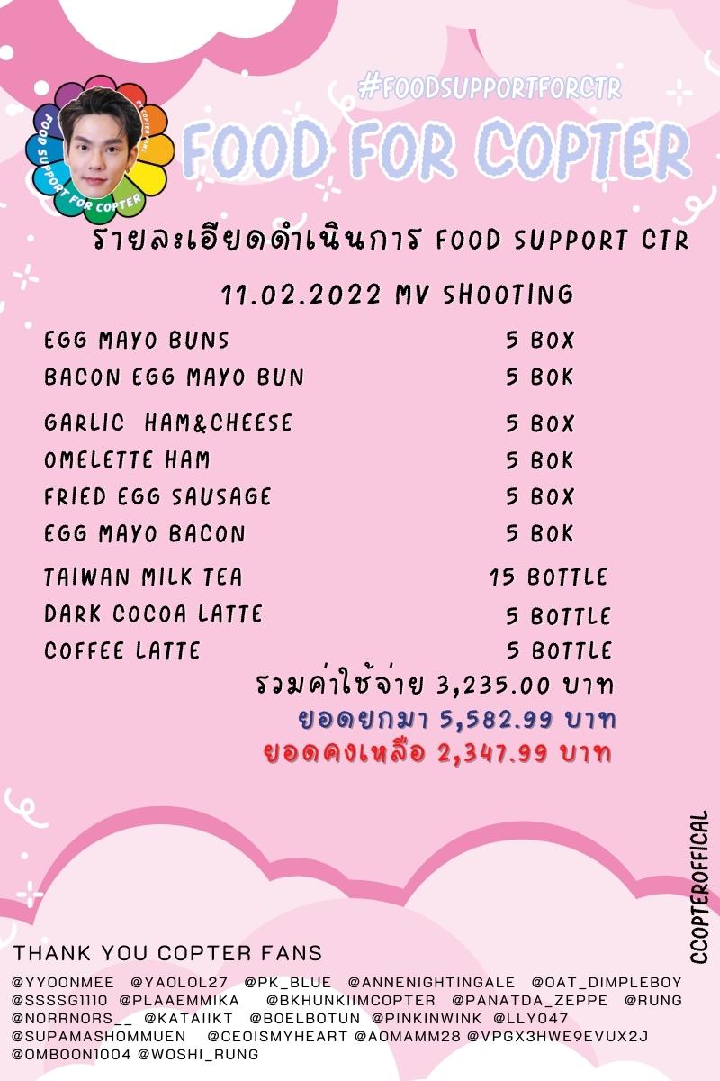 ccopterofficial's tweet photo. 🌮 เติมพลังให้คุณคอปเตอร์ 11/02/2565
🎬 กอง MV กองเสบียง
🙏 ขอบคุณทุกการสนับสนุนที่มอบให้กันนะคะ
💰 สามารถร่วมสนับสนุนกองเสบียงได้ ตามรายละเอียด
https://t.co/07XonEQk20
🍱 มากน้อย ก็ร่วมได้นะคะ (สอบถามเพิ่มเติมทาง DM)
#FoodSupportCTR #CTRPANUWAT https://t.co/TmHDHmy80y