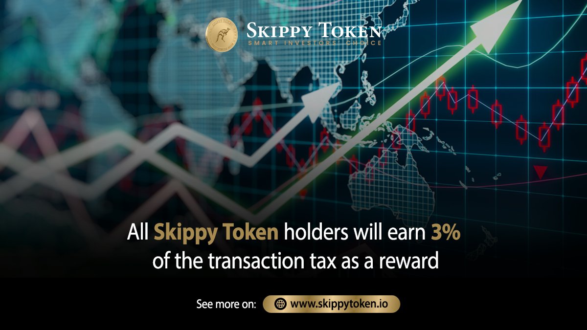 All #SkippyToken holders will earn 3% of the #transaction tax as a #reward

#ST $ST