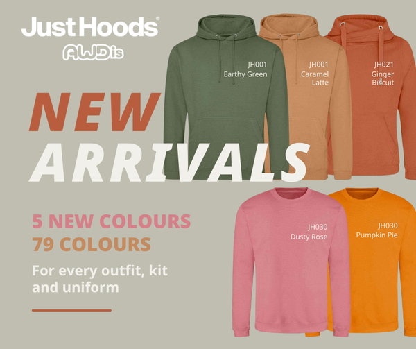 SuperlogoLtd's tweet photo. Even more choice you say?? Check out the amazing new colours from @justhoods 🤩 Ginger Biscuit anyone?
#hoodies #colours #printing #embroidery #customisedclothing #workwear #screenprinting https://t.co/vs4gXLviRQ