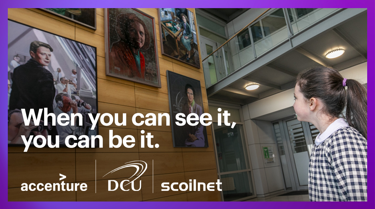 DCU's tweet photo. The new @Accenture_Irl #STEM resources hub with @scoilnet, and inspired by #WomenOnWalls at DCU, was discussed by @PaulaNeary1 on @morningireland, as well as the @STEMTeachIntern and the impact that is making 
Listen back here: https://t.co/OflDmXpfop https://t.co/8ECDOJT9vP
