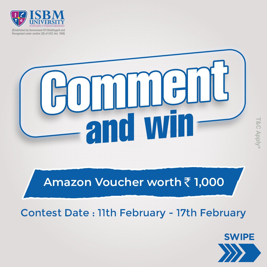 ISBMUniversity's tweet photo. #ContestAlert
Let's see how well you know the fields of Indian - Education, Sports & Politics.
Comment and be the FIRST one to win an Amazon voucher worth Rs. 1000
#isbm #university #commentandwin #easyasthat #fun #bethefirsttowin https://t.co/3FnFuIopbn