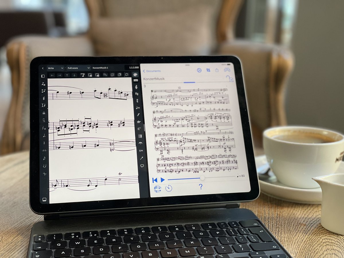 TheBarronDotNet's tweet photo. Editing a pdf import from @PlayScoreMusic into @doricoofficial using split screen mode #notation #productivity #moretimeformusic https://t.co/l8uJMXrmaF