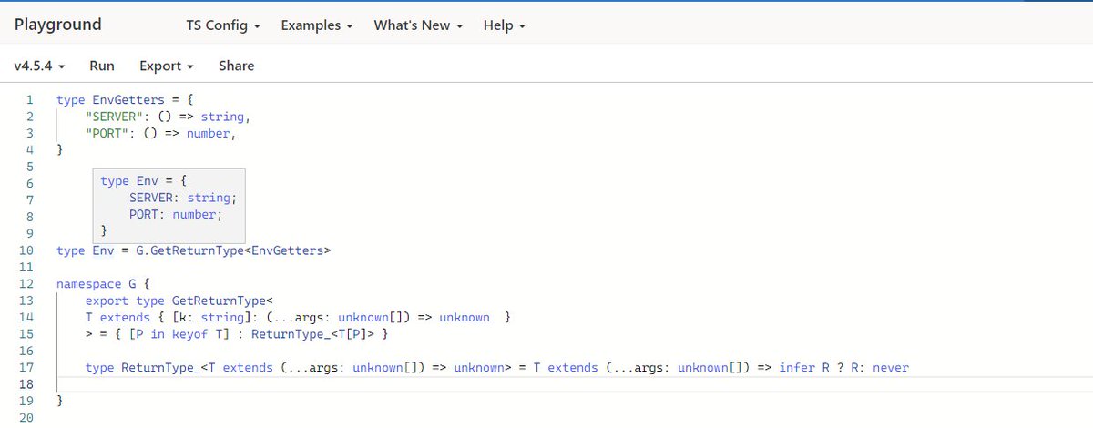 jha_bisu's tweet photo. Had to infer the return type of each prop which holds a function generically 👀

Had to do some brainstorming
 
But figured it out eventually :D

#typescript #mappedTypes https://t.co/YHRUZ81cXI