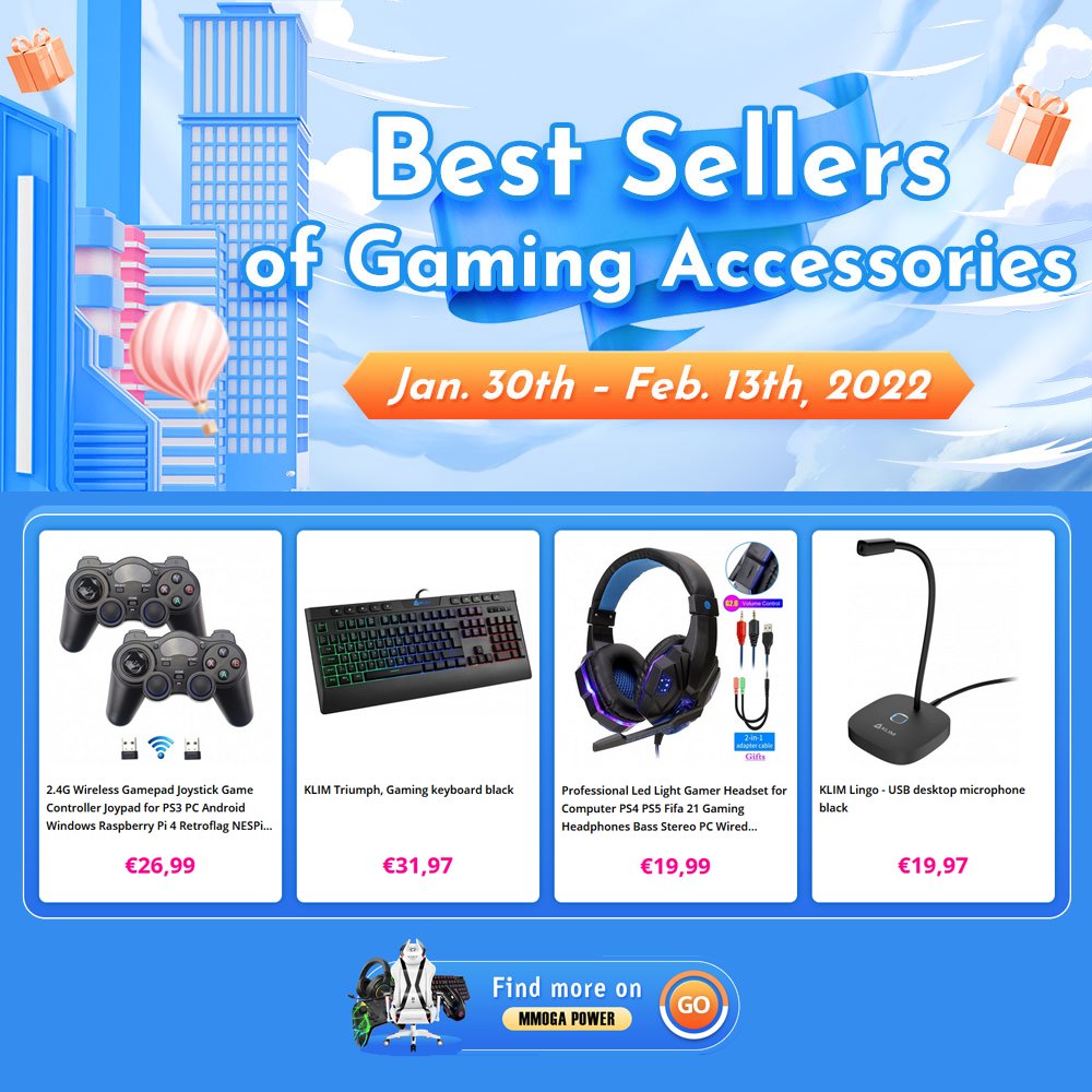 #MMOGAPOWERDEAL
#KLIM Triumph QWERTZ #gamingkeyboard only for 31.97 €, KLIM Lingo USB #Microphone 19.97 €, and wired LED #gamingheadset bass stereo for 19.99 €.
The last 3 days! Find more #deals for #gamingaccessories on #MMOGAPOWER:
mmogapower.com/index.php?rout…