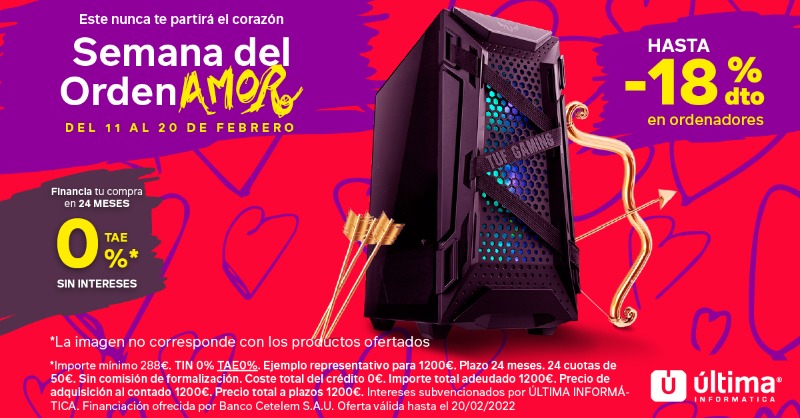 Ultima_Oficial's tweet photo. 💔 ¡Este nunca te partirá el corazón! 💔

🥰 Semana del Ordenamor 🥰

💘 Enamórate y ahórrate hasta un 18% 💘
Desde sólo 32,42€ al mes 👇