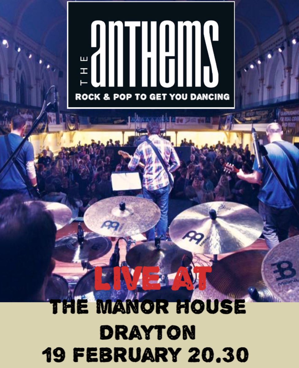 AnthemsCovers's tweet photo. Evening everyone! Hope you’re all doing well? Next week (19th Feb to be precise) we’re playing at The Manor House in Drayton for the first time. Anyone fancy coming for a dance with us? https://t.co/bIx64Da47p