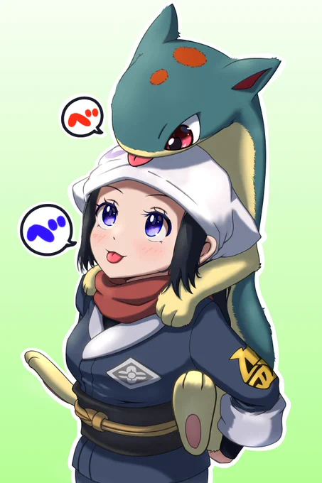 あ^～女主人公とマグマラシかわいいんじゃ^～  #PokemonLEGENDS
