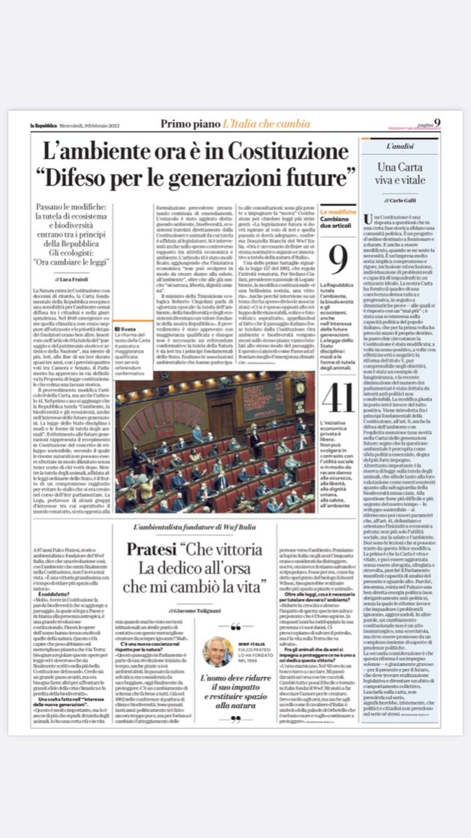 asiadl007's tweet photo. Passati tanti anni, ad oggi entrata nella costituzione, finalmente si protegge, clima e biodiversità parliamo della SOSTENIBILITÀ 🌳#2OTT #ambienteincostituzione @ElioMichelotti @LisideTaranto @VinceTavella https://t.co/1sFgMbnA7H