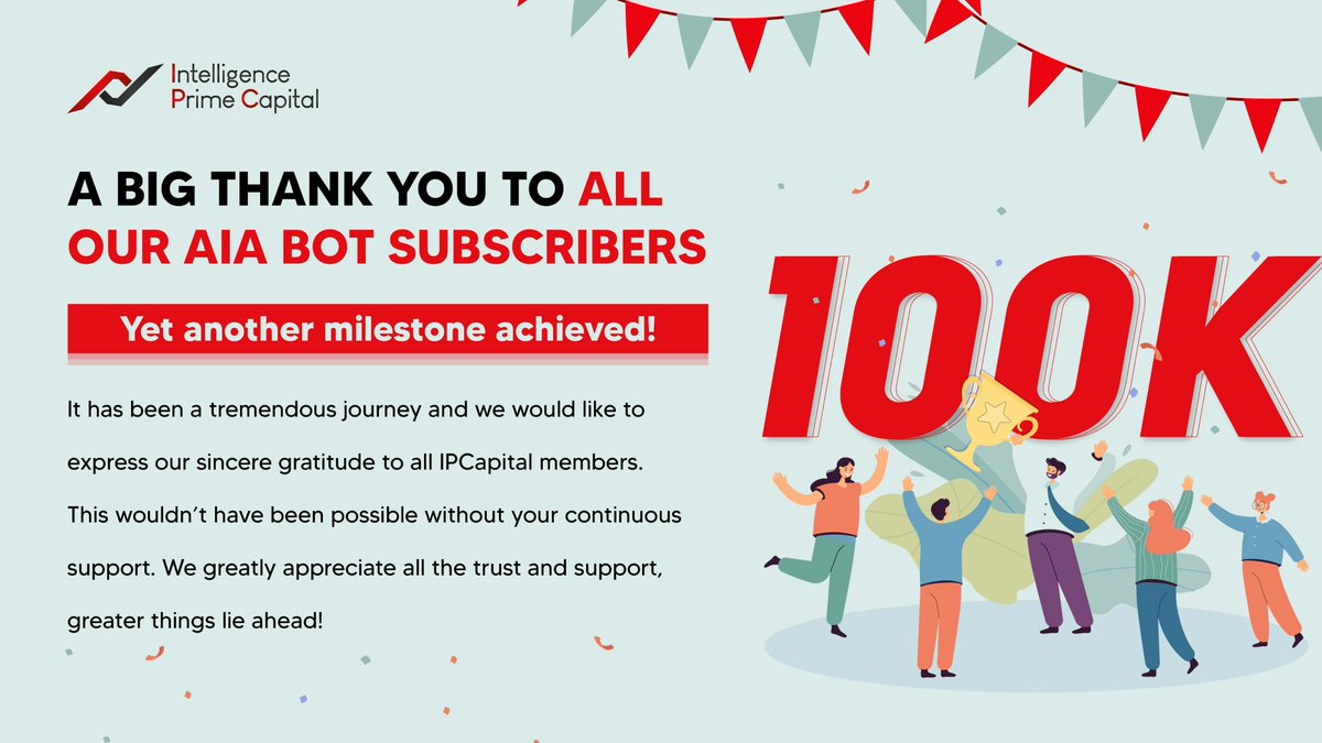 IPCOfficial_'s tweet photo. 🎉 Cheers to a major breakthrough! 100K subscribers! 🎈

#IPCapital #AIAbot #forex #forextrading https://t.co/YOJ6O9oW6H
