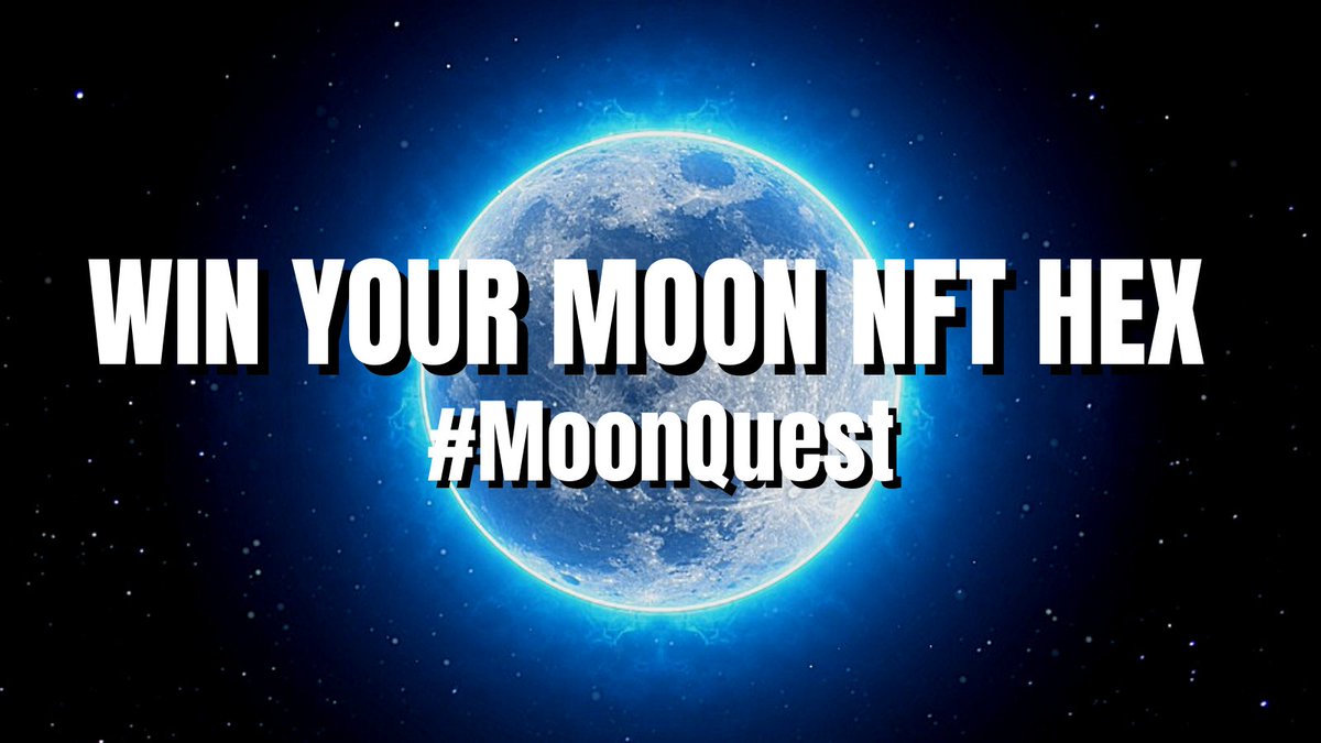 BuildMOON's tweet photo. Win Moon NFT HEX every day this week!🚀
Rules:
1️⃣Follow us on Twitter
2️⃣Quote tweet your answer
3️⃣Include hashtags👉#NFT #Metaverse #MoonQuest
Question: Name your favorite Crater of the Moon you would like to live in.
Day 5/7.
#NFT #PlayToEarn #Moon #NFTGiveaway https://t.co/JfMh8zVzcN