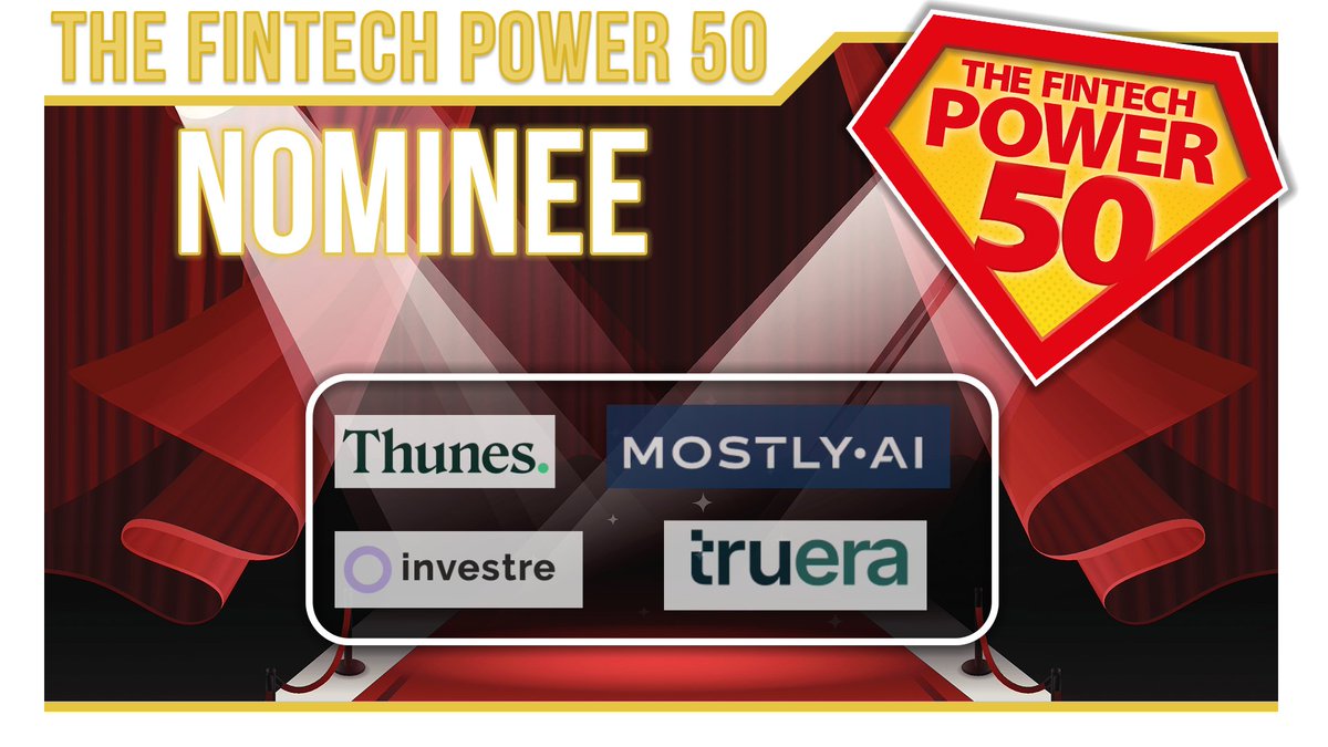 thepower_50's tweet photo. Huge congratulations to @ThunesPayments, @Truera , @Investre , @mostly_ai for being nominated this year! 🙌🚀⭐

Don't forget to get your nominations now 📝https://t.co/4VXtFrCMGx

Good Luck!

#fintechnews #payments #financialservices #investment #fintech #fintechpartnerships https://t.co/T2hs3JYpbe