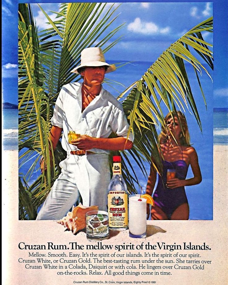 gotostcroix's tweet photo. Flashback Friday...speaking of flashbacks, how about this 40 year old ad for @CruzanRum that came out in 1982?!

#gotostcroix #cruzanrum #flashbackfriday#stcroix #usvi https://t.co/6ZTOFOcEZh