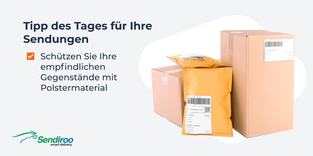 Legen Sie es auf den Boden, den Seiten und auf der Oberseite. Wenn es mehrere zerbrechliche Gegenstände gibt, verpacken Sie jedes Stück einzeln. Vergewissern Sie sich vor dem Verschließen des Pakets, dass es sich nicht im Inneren bewegen kann. 
#eCommerceTipps #versand