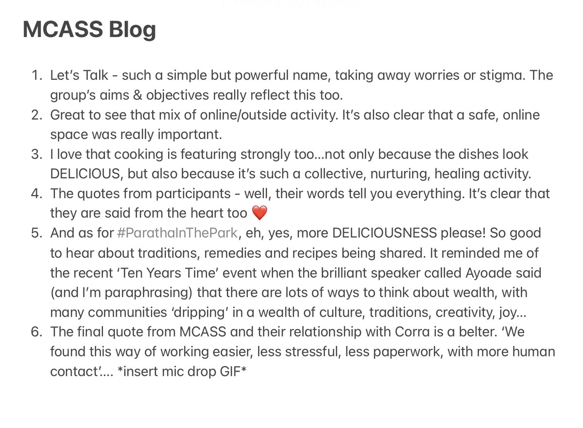 @corrascot A great ending to a brilliant week of content! Thank you to MCASS and everyone else for these daily reads ❤️ They have been rich with actual and metaphorical food for thought 🥘
Brief reflections 👉🏽