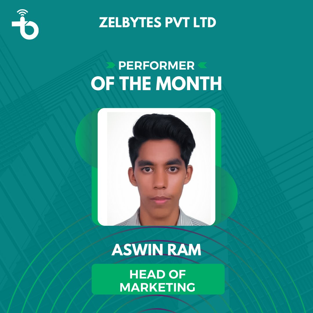 zelbytes1's tweet photo. Happy to announce💚🤩
The performer of the month award* to @ASWINRAMR1 , the head of marketing, for his outstanding accomplishments.
Awarded for notable performance in Marketing.✨
Congratulations on the very well-deserved award!!!🥳
tags :#zelbytes #marketing #Congratulations https://t.co/4DcpR0RPFQ