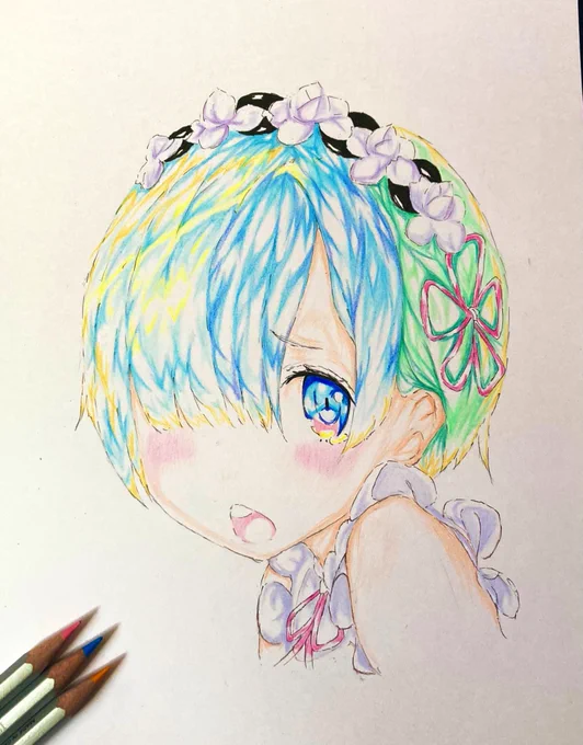 レム💙
練習描きのつもりが以外と上手くいったので🙌
迷ったらいつもレムりんで練習する…私w)

来週公開の「グッバイ、ドングリーズ」楽しみ(๑>◡<๑)💕

あ!サイレントにアイコン変えました!誰?……ってならないでくれたら嬉しいです(><))

♡RTりぷフォローよかったら🙇‍♀️
#模写 
#色鉛筆 