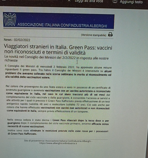 Ele74's tweet photo. E quindi un cittadino straniero ha più diritti di un cittadino italiano a parità di condizioni? Interessante....
@federalberghi #turismo #tourismItaly #greenpass https://t.co/pRHlhYUeK6
