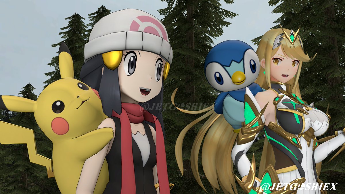 JetgoshiEX's tweet photo. Requested by @man102020 #XenobladeChronicles2 #γΌγγγ¬γ€γ2 #SFM #SourceFilmmaker #Dawk #Hikiri #Piplup #Pikachu https://t.co/YeVBcNpmAf