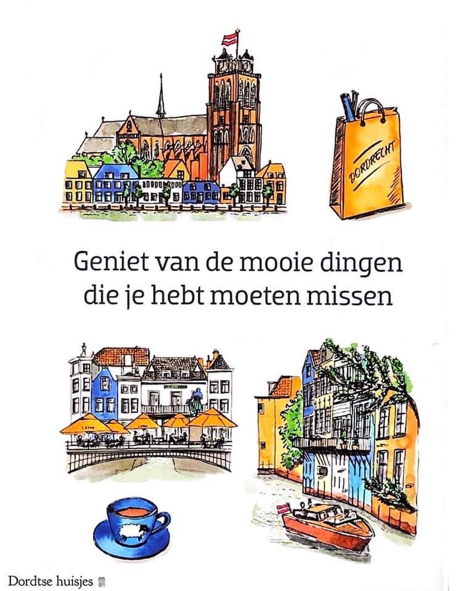 Petra van #dordtsehuisjes mocht een aantal tekeningen maken voor het <a href="/VVVDordrecht/">InDordrecht</a>. Wat is het mooi geworden! En zo leuk dat zij Elena in de Voorstraathaven heeft getekend 🙌🏼😍 <a href="/CamPuur/">Campuur</a>