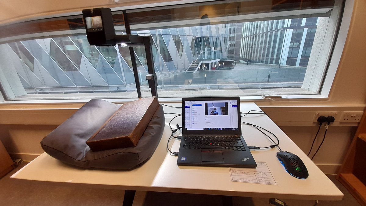 theTLtweets's tweet photo. Getting ready for a visualiser appointment with a MA student from the University of Istanbul interested in Arabic MS14(690) @TheJohnRylands For an hour I'll be his hands & move the book on the screen wherever needed so he can carry out his research #readerservices #digital #magic https://t.co/mJkMziO4Fb