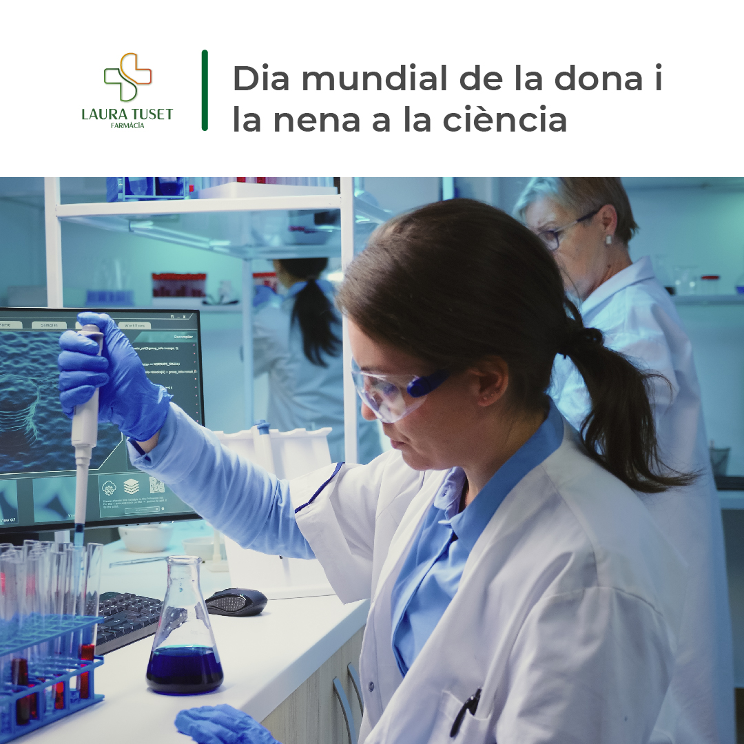 farmaciatuset's tweet photo. Avui és el dia de la dona i la nena a la ciència. Un dia que vol visibilitzar la feina que fem les dones al món científic i d'aquesta manera animar a les més joves a dedicar-s'hi veient referents femenins.

#farmacia #ciencia #donesalaciencia #MujeresEnCiencia https://t.co/kxCeu2dykr