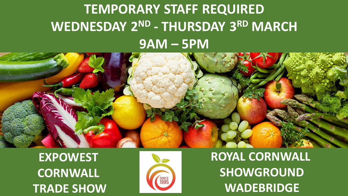 FreshPointSW's tweet image. @FreshPointSW are at @expowest_uk Trade Show in March.  We are looking for a temporary team to help out with a variety of duties including cooking and serving tasters, engaging potential customers and handing out brochures and price lists. Please message us for more details 🙂
