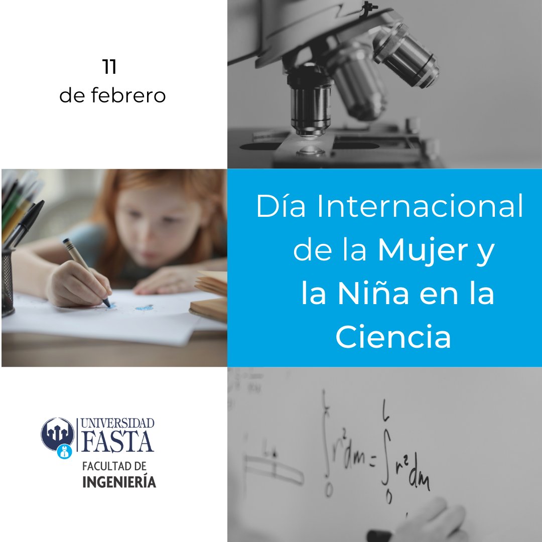 👩 Con el fin de lograr el acceso y la participación plena y equitativa en la ciencia para las mujeres y las niñas, en 2015 se establece este día.
👧 Al respecto, desde la FI se diseñó el Programa "Mujeres en Ingeniería UFASTA" 
➡️ ufasta.edu.ar/ingenieria/ace…
