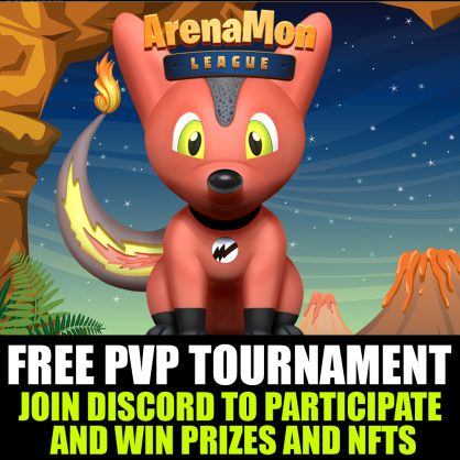 Antimatter78942's tweet photo. Arenamon is organizing a FREE PVP TOURNAMENT with NFTs and prizes to win!

To enter:
[I] Like and Retweet this post
[II] Follow @ArenaMon_NFT 
[III] Join the Discord server:https://t.co/OnjLZK3Oq2
[IV] Tag 2 friends on this post

Good luck! #NFT #NFTGiveaways https://t.co/hGyPwrxUWX