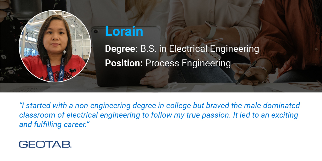 InsideGeotab's tweet photo. Today, we would like to highlight a few of our #Geotabbers who studied and currently work in #STEM at @GEOTAB. Their experiences and advice speak volumes to all women who continue to give this day meaning! https://t.co/YKdd2MTGui