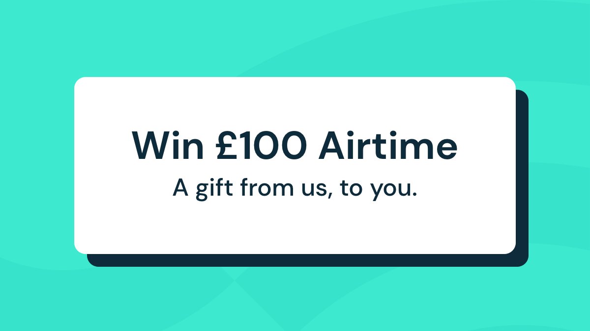 A gift from us, to you.

RT this tweet and give us a follow for a chance to win £100 Airtime 🤑

Ends 11:00 13.2.21. T&amp;C's: airtimerewards.link/socialterms