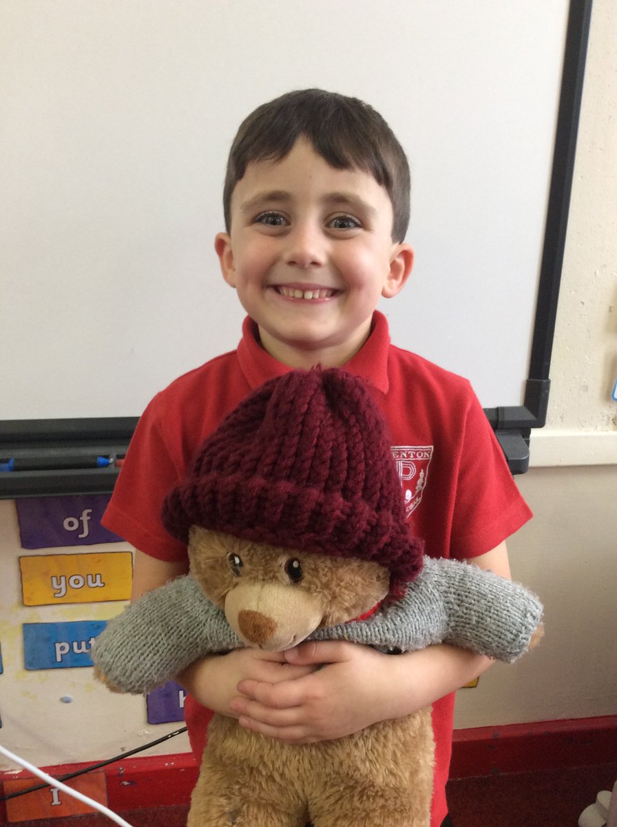 PrentonPrimary's tweet photo. Well done Phoebe for receiving our merit this week.  Giorgio will take care of Pickle our attendance bear. https://t.co/lL8nLBUgBa