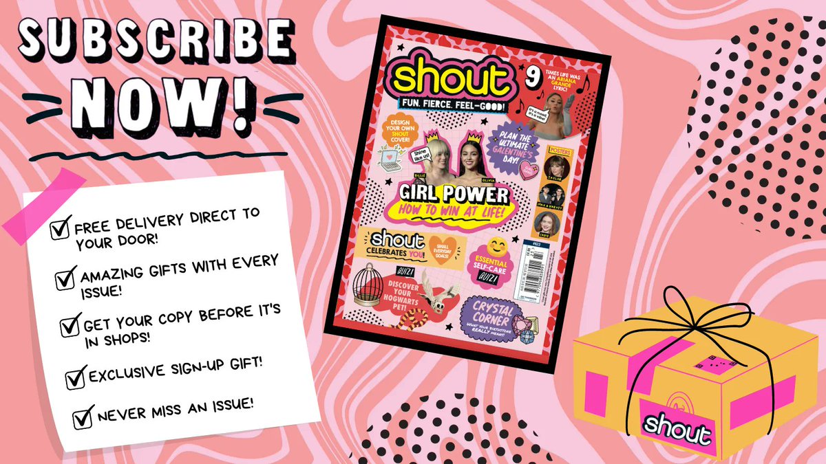 shoutmag's tweet photo. Hey bestie, are you subscribed to #ShoutMag? 👀 

You could be getting every issue of Shout delivered to your door before it’s even on shelves AND save money! 🔥 Tap the link in our bio for more info… 💖 https://t.co/5zbmBPPmYN
