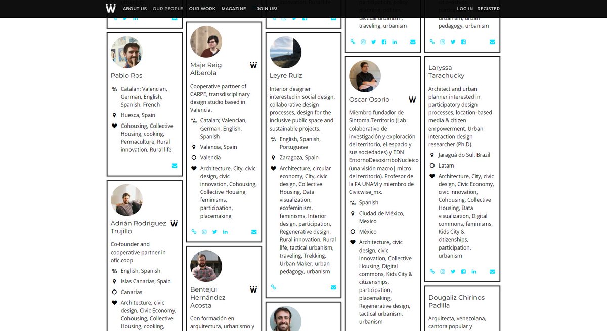 🙂We are very happy to share the work we developed during the last <a href="/GlocalCamp/">Glocal Camp</a>: the #CivicWiseMap. You can check it out in the "Our People" website section to find people searching by location or interests and use the map to contact them directly. 

🚩civicwise.org/our-people/