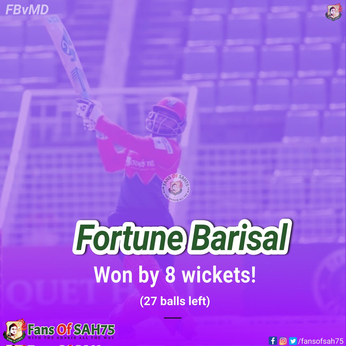 fansofsah75's tweet photo. Congratulations Fortune Barisal! 🙌
@Sah75official
#FBvMD #BPL2022
#SAH75 ❤️ https://t.co/vGDq11I4ZV