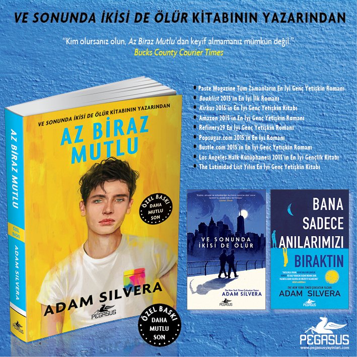 PegasusYayinevi's tweet photo. YENİ KİTAP
AZ BİRAZ MUTLU (ÖZEL BASKI: DAHA MUTLU SON), ADAM SILVERA
–ÖZEL BASKI–
DAHA MUTLU SON
Özgün Adı: More Happy Than Not (Deluxe Edition)
Çeviri: Belgin Selen Haktanır, Gizem Yeşildal Sarp
👉 https://t.co/D00JgFVrIB
#kitap #azbirazmutlu #morehappythannot #adamsilvera https://t.co/XnLW9DzkbZ