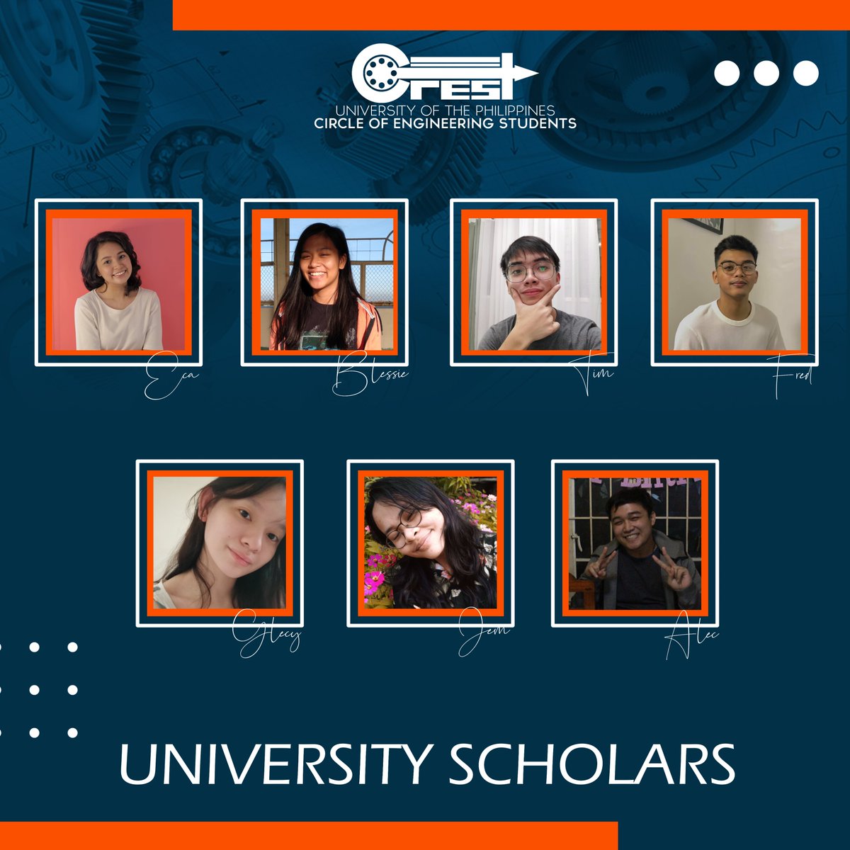up_crest's tweet photo. As the second semester formally opens, UP CREST would like to congratulate its members who attained specific academic distinctions for the first semester of the Academic Year 2021-2022!
Continue your pursuit for excellence while engineering the future!
#MAIBACREST https://t.co/YDSA0gjTCB