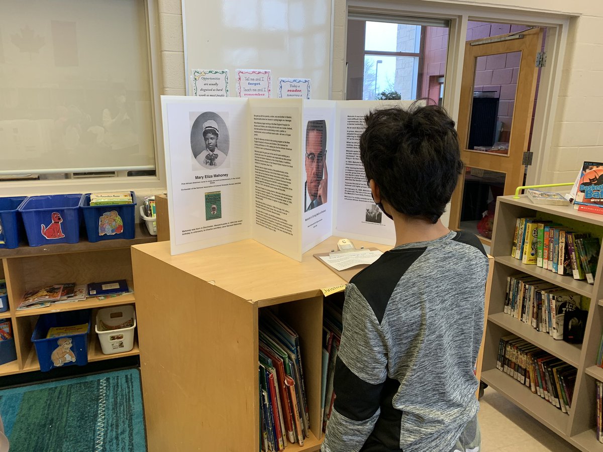 mspindar's tweet photo. Look what #HappensInTheHub when an amazing admin team - @SWS_PS @tinathom20 - and TL - @mrs_mclennanSWS - work to bring #TheGlobalIconsExhibit from @CanadianCmim to #SWSCampX
A scavenger hunt for Rm206 to learn about some contributions of many #BIPOC people. #BlackHistoryMonth https://t.co/3Ttc5DBl4j